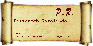 Pittersch Rozalinda névjegykártya
